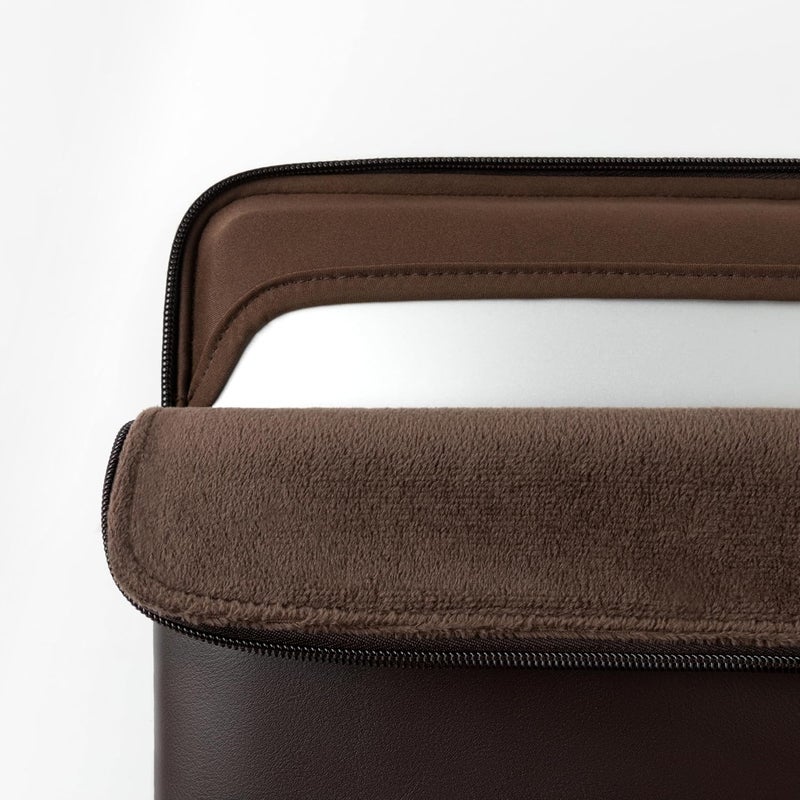 Comfyable Leather Laptop Sleeve Compatible with 16 Inch MacBook Pro M4 2024 & 15 Inch MacBook Air M4 M3 M2 2025, Chocolate - Image 2